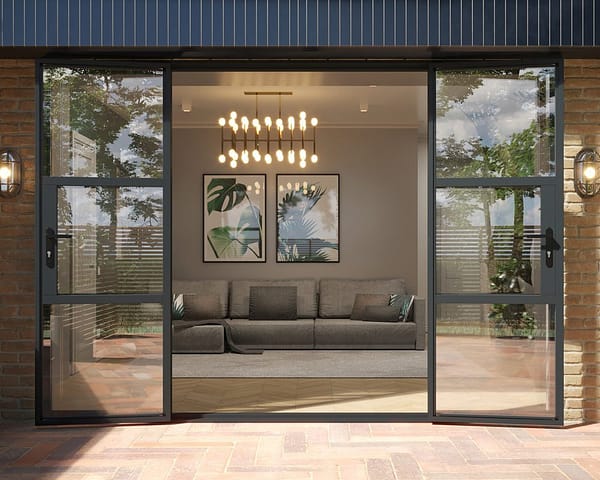 Grey Heritage French Doors 3000mm