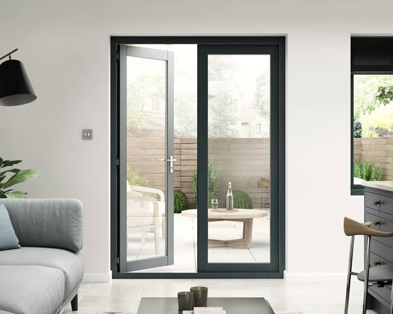 1500mm Aspect Grey French Doors - Internal Shot