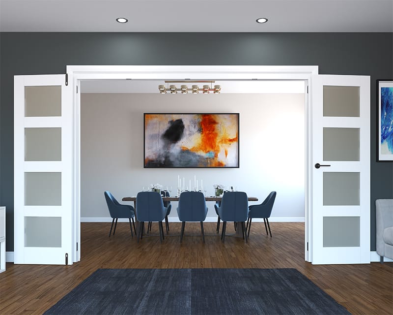 Calibre White Primed 4 Light Frosted 2216mm