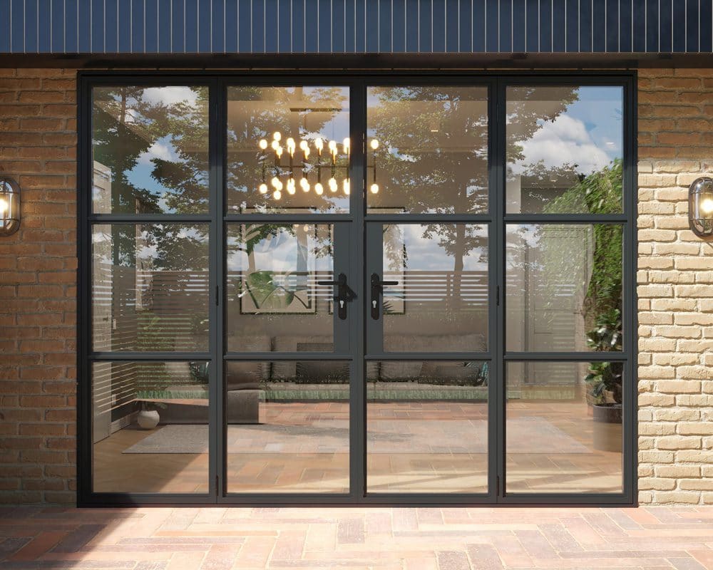 Grey Heritage French Doors 2700mm