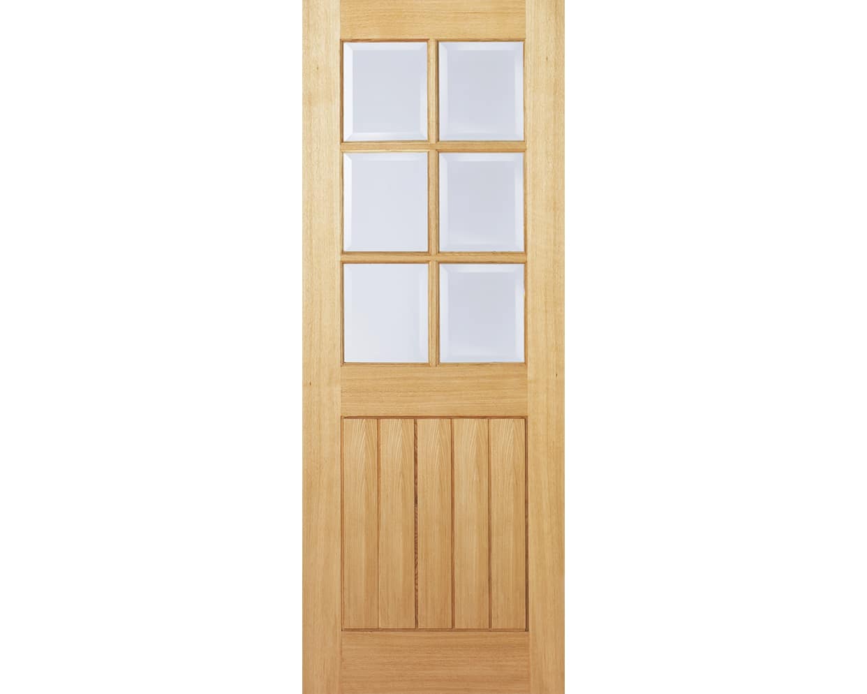 Mexicano Unfinished Oak 6L Door with Bevelled Glass Mexicano Unfinished Oak 6L Door with Bevelled Glass