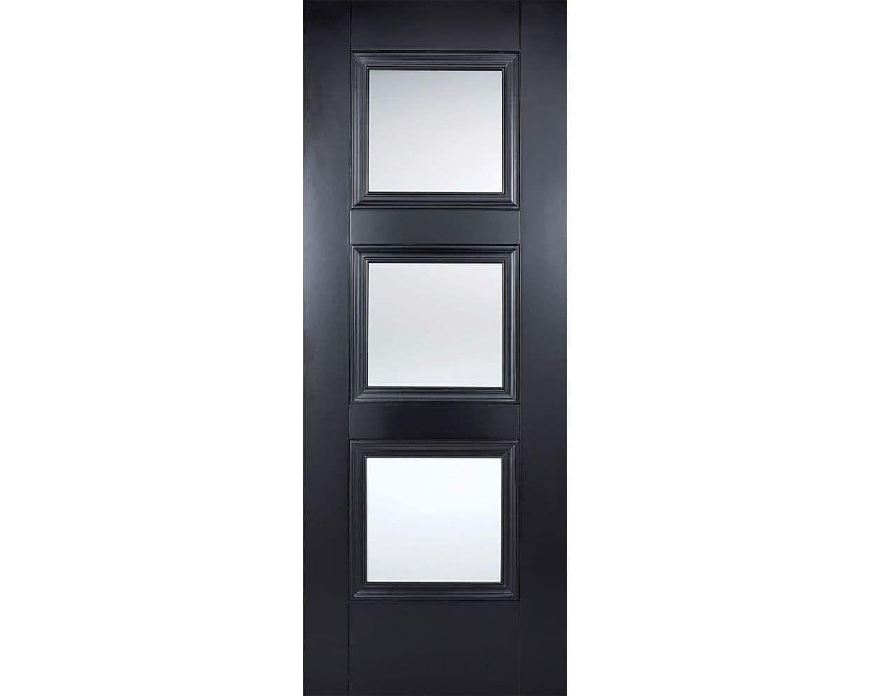Amsterdam Black Glazed 3 Light Door Amsterdam Black Glazed 3 Light Door