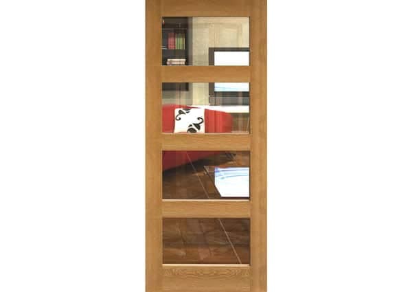 Oak Glazed Shaker 4 Light Door Oak Glazed Shaker 4 Light Door