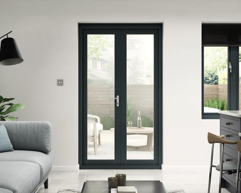 1200mm Aspect Grey French Doors - Internal Shot