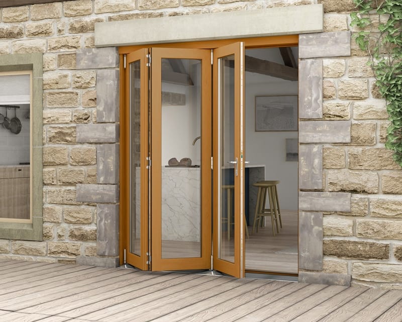 1800mm Icon Solid Oak Fully Finished Bifold - External Shot