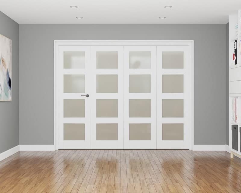 Affinity White Primed 4 Light Frosted 1140mm