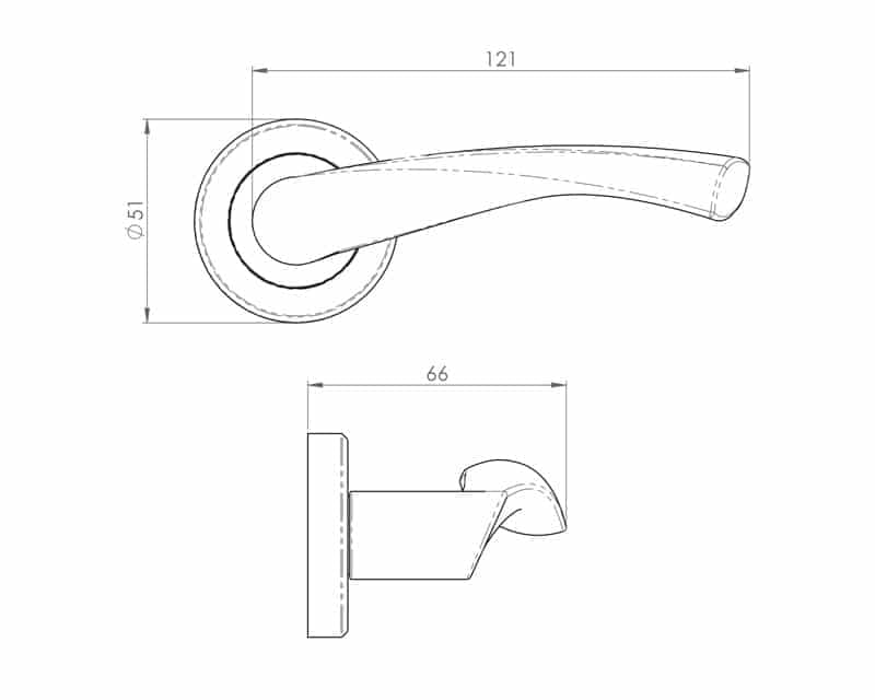 Venti Satin Nickel Internal Door Handle On Round Rose Venti Satin Nickel Internal Door Handle On Round Rose