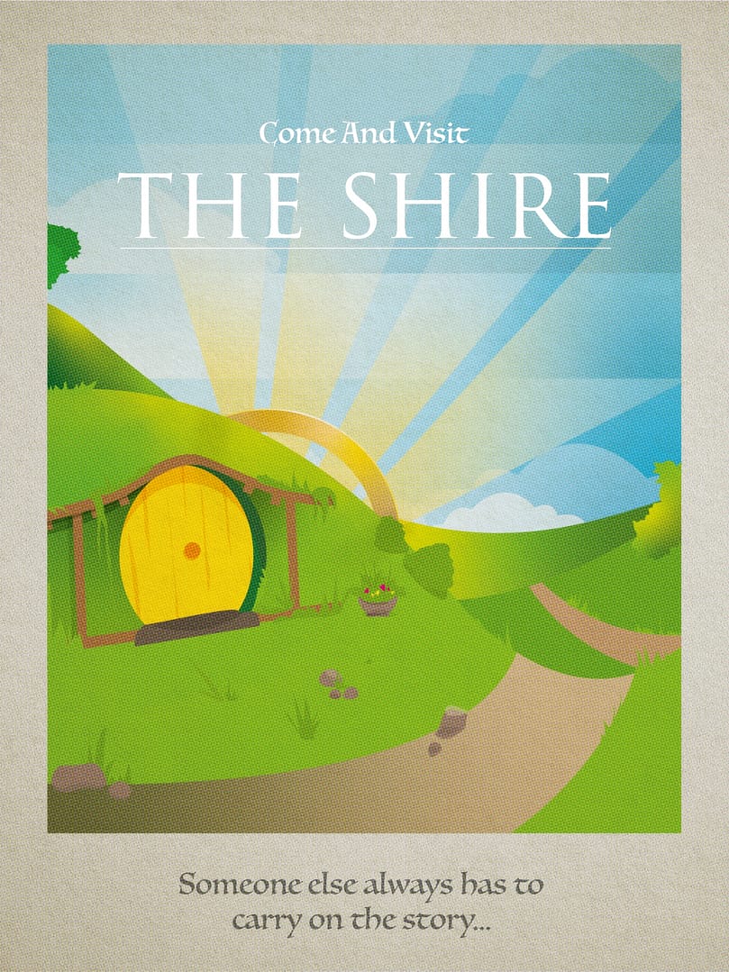 vintage travel poster for The Shire, Lord of the Rings